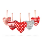 Kép 2/5 - Mini textil dekoráció párna (szív, akasztóval, 12 x 5 x 11 cm, 1 darab)