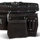 Kép 3/7 - Professzionális bőr szerszámtartó öv (7 zseb, 1 kalapácstartó, 4 ceruzatartó)