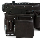 Kép 5/7 - Professzionális bőr szerszámtartó öv (7 zseb, 1 kalapácstartó, 4 ceruzatartó)