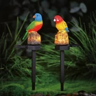 Kép 1/3 - Leszúrható szolár dekoráció - papagáj - 1 melegfehér LED - 8 x 60 x 41 cm