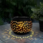 Kép 1/3 - Szolár dekor lámpa - lángeffekttel - 12 sárga LED - 15 x 15 x 11 cm