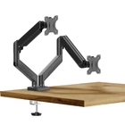 Kép 1/3 - Monitor és TV tartókonzol - dupla karos, teleszkópos - asztallapra rögzíthető - 45 cm, 32"