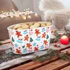 Kép 1/2 - Karácsonyi fém kosár - mézeskalács mintás - 19 x 11,5 x 9,5 cm