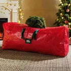 Kép 1/2 - Műfenyő tároló táska - szőtt PVC - piros - 165 x 38 x 76 cm