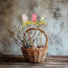 Kép 1/2 - Húsvéti dekoráció - tojás szett - leszúrható - 6 féle - 4 cm - 6 db / csomag