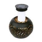 Kép 2/3 - Szolár dekor lámpa - lángeffekttel - 12 sárga LED - 15 x 15 x 11 cm