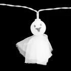 Kép 2/3 - Halloween-i LED-es fényfüzér - szellem - 10 LED - 2 x AA - 0,9 m