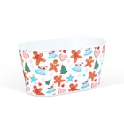 Kép 2/2 - Karácsonyi fém kosár - mézeskalács mintás - 19 x 11,5 x 9,5 cm