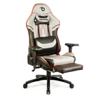 Kép 2/4 - Gamer szék párnával (szürle/fekete/piros, 84 x 52 / 48 x 50 cm)