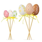 Kép 2/2 - Húsvéti dekoráció - tojás szett - leszúrható - 6 féle - 4 cm - 6 db / csomag