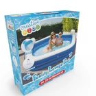 Kép 3/3 - Felfújható medence fejtámlával, italtartóval - 213 x 206 x 60 cm - Fehér / Kék