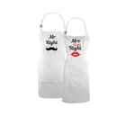 Kép 3/4 - Konyhai kötény - "Mr. Right" felirattal - 80 x 70 cm - 200 gsm