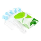 Kép 4/7 - Zuhanyfüggöny szett fürdőpamaccsal - 3 féle - kék, zöld mintás - 180 x 180 cm