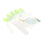 Kép 5/7 - Zuhanyfüggöny szett fürdőpamaccsal - 3 féle - kék, zöld mintás - 180 x 180 cm