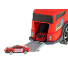 Kép 9/13 - 2 az 1-ben kihajtható teherautó 2 tűzoltó autóval (piros)