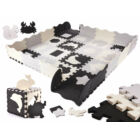 Kép 1/10 - Puzzle habszivacs játszószőnyeg (fekete/szürke/fehér)