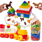 Kép 1/7 - DIPLO Farm nagyméretű gyermek építő műanyag kockakészlet - 292db