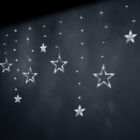 Kép 1/9 - LED csillagfüggöny 2.5m 138LED - hideg fehér