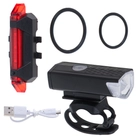 Kép 2/9 - LED kerékpár lámpa hátsó-első szett USB