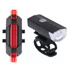 Kép 3/9 - LED kerékpár lámpa hátsó-első szett USB