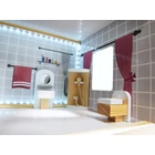 Kép 8/14 - MDF fábol készült babaház + bútor 78cm fekete LED