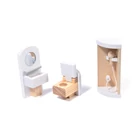 Kép 10/14 - MDF fábol készült babaház + bútor 78cm fekete LED