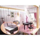 Kép 14/14 - MDF fábol készült babaház + bútor 78cm fekete LED