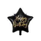 Kép 1/2 - "Boldog születésnapot" fólia léggömb - fekete csillag