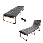 Kép 5/6 - Kempingágy párnával sötétszürke