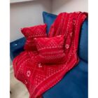 Kép 7/9 - Puha meleg takaró párnahuzattal piros színben, téli motívummal 1.6x2m