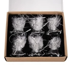 Kép 4/9 - Átlátszó üveg angyal valódi tollakkal - 6 db