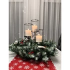 Kép 7/9 - Dekoratív koszorú karácsonyi hóval