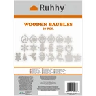 Kép 2/10 - Fából készült karácsonyi díszek