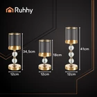 Kép 2/7 - Ruhhy gyertyatartó készlet 3 db - arany