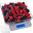 Kép 1/10 - Ruhhy konyhai mérleg LCD kijelzővel, 2 tállal, 2 kg