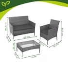 Kép 3/12 - Rattan kerti bútor szett - sötétszürke