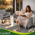 Kép 20/22 - Rattan kerti bútor szett - szürke