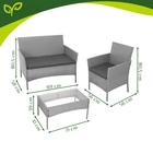 Kép 4/22 - Rattan kerti bútor szett - szürke