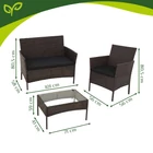 Kép 3/20 - Rattan kerti bútor szett - barna