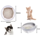 Kép 2/8 - Nyitott alomtálca peremmel és lapáttal, szürke