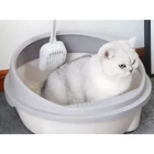 Kép 4/8 - Nyitott alomtálca peremmel és lapáttal, szürke