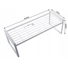 Kép 8/10 - Egyszintes fém konyhai szervező, 52x19x21 cm, fehér