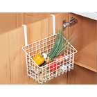 Kép 3/9 - Akasztható háztartási fém szervező kosár, fehér