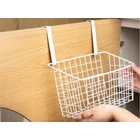 Kép 4/9 - Akasztható háztartási fém szervező kosár, fehér