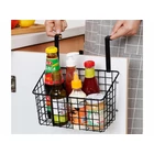 Kép 2/7 - Akasztható háztartási fém szervező kosár, fekete