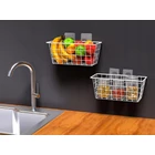 Kép 10/12 - Akasztós fém tárolókosár, 29x12.5x12 cm, fehér