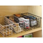 Kép 11/12 - Akasztós fém tárolókosár, 29x12.5x12 cm, fehér