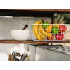 Kép 3/12 - Akasztós fém tárolókosár, 29x12.5x12 cm, fehér