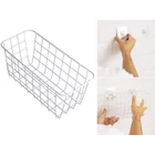 Kép 5/12 - Akasztós fém tárolókosár, 29x12.5x12 cm, fehér