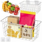 Kép 8/12 - Akasztós fém tárolókosár, 29x12.5x12 cm, fehér